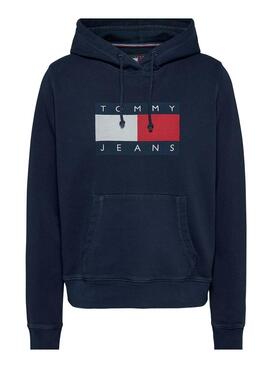 Tommy Jeans Reg Flag Hoodie Marineblau für Herren