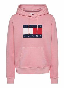 Sweatshirt Tommy Jeans Reg Flag rosa für Frauen.