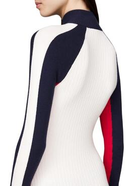 Kleid Tommy Jeans Colorblock weißer Punkt für Frauen