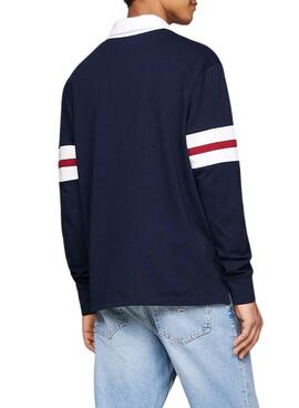 Polo Tommy Jeans Varsity in Marineblau für Herren