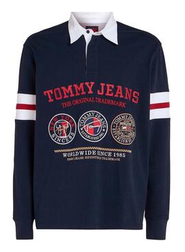 Polo Tommy Jeans Varsity in Marineblau für Herren