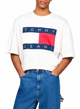 T-shirt Tommy Jeans Big Flag weiß für Männer