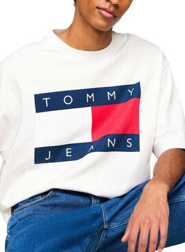 T-shirt Tommy Jeans Big Flag weiß für Männer