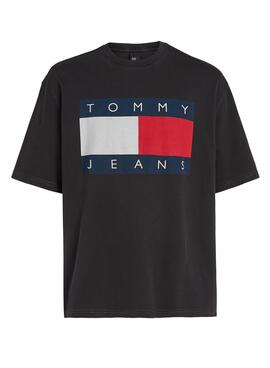 T-Shirt Tommy Jeans Big Flag Schwarz für Herren