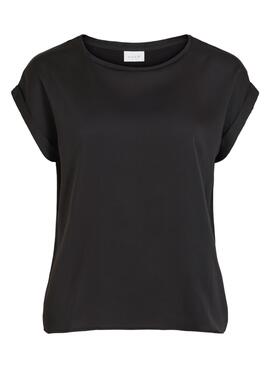 T-Shirt Vila Viellette schwarz für Frauen.