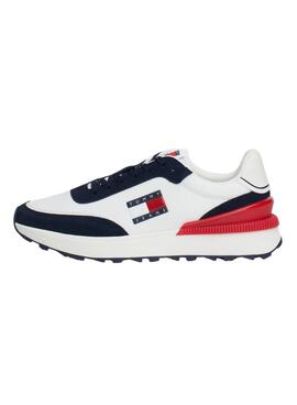 sneakers Tommy Jeans Technical Runner in Blau und Weiß für Männer.