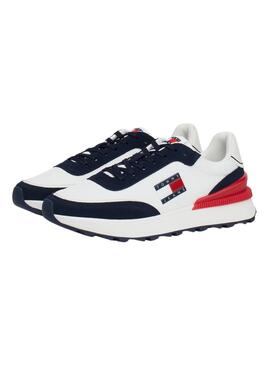 sneakers Tommy Jeans Technical Runner in Blau und Weiß für Männer.