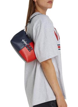 Handtasche Tommy Jeans Archive Shoulder in Rot und Marineblau für Frauen