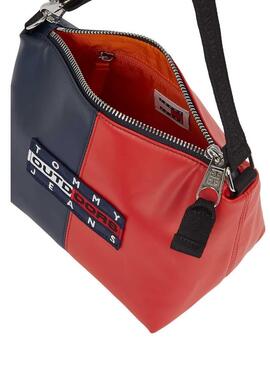 Handtasche Tommy Jeans Archive Shoulder in Rot und Marineblau für Frauen