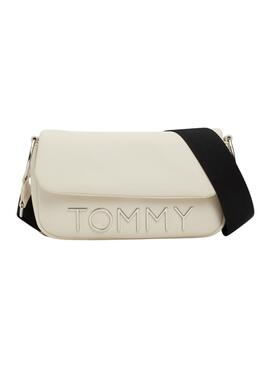 Handtasche Tommy Hilfiger Bold Elongated Frap beige für Frauen