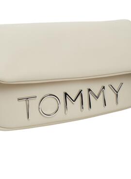 Handtasche Tommy Hilfiger Bold Elongated Frap beige für Frauen