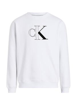 Sudadera Calvin Klein Jeans Outline Monologo weiß für Herren