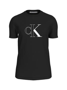 T-Shirt Calvin Klein Jeans Outline schwarz für Männer