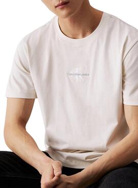 T-Shirt Calvin Klein Jeans Monologo weiß für Frauen