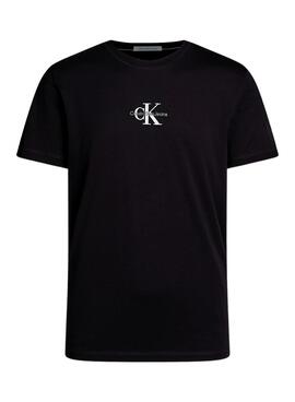 T-Shirt Calvin Klein Jeans Monologo in Schwarz