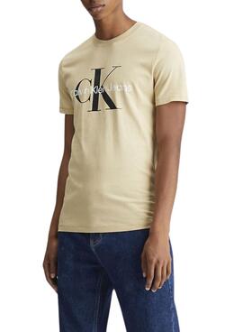 T-Shirt Calvin Klein Jeans Seasonal Monologue in Khaki für Männer