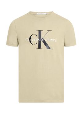 T-Shirt Calvin Klein Jeans Seasonal Monologue in Khaki für Männer