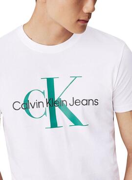 T-Shirt Calvin Klein Jeans Seasonal Monologo weiß für Männer