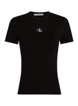 T-shirt Calvin Klein Jeans Slim Schwarz für Frauen