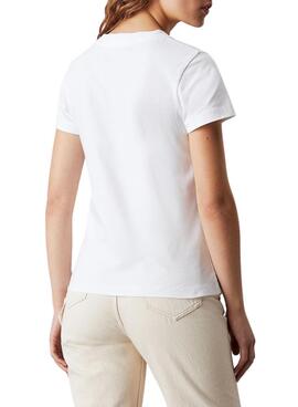 T-Shirt Calvin Klein Jeans weißes Monolog Slim für Frauen.