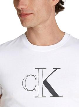 T-Shirt Calvin Klein Outline weiß für Männer