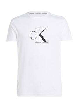 T-Shirt Calvin Klein Outline weiß für Männer