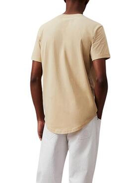 T-Shirt Calvin Klein Turn Up beige für Männer.