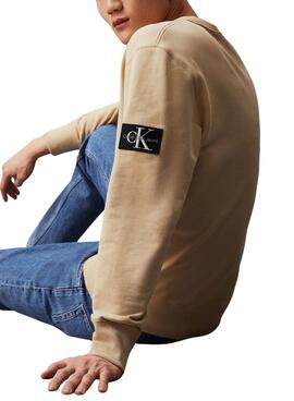 Sweatshirt Calvin Klein Badge beige für Männer