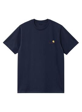 T-Shirt Carhartt American Script in Marineblau für Männer