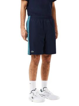 Short Lacoste Trainingsanzug Marineblau für Männer.