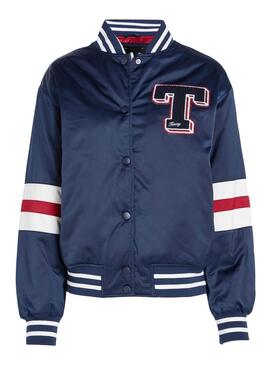 Bomberjacke Tommy Jeans Letterman in Blau für Frauen