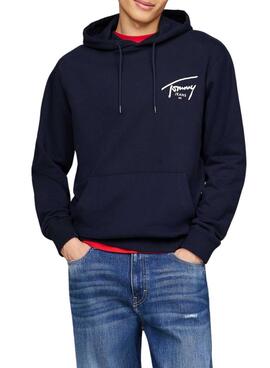 Tommy Jeans Logo Signature Sweatshirt Marineblau für Männer