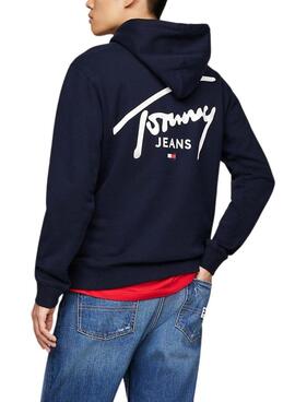 Tommy Jeans Logo Signature Sweatshirt Marineblau für Männer