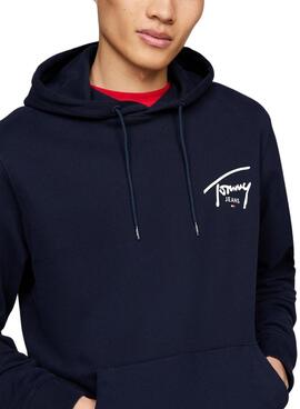 Tommy Jeans Logo Signature Sweatshirt Marineblau für Männer