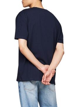 Bitte geben Sie mir nur die deutsche Übersetzung davon: Tommy Jeans Regular Flag Marineblau T-Shirt für Männer