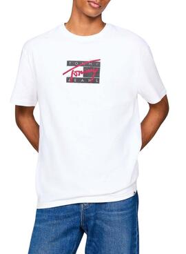 Tommy Jeans Street Sign Flag T-Shirt in Weiß für Herren