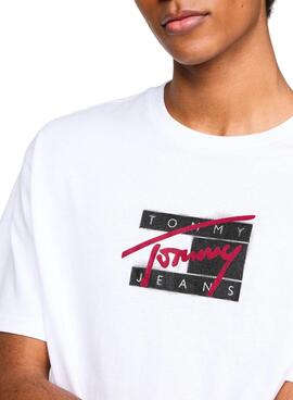 Tommy Jeans Street Sign Flag T-Shirt in Weiß für Herren