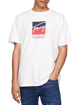 T-shirt Tommy Jeans Reg RWB weiß für Männer