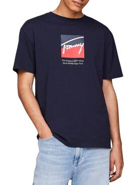 T-shirt Tommy Jeans Regular in Dunkelblau für Herren