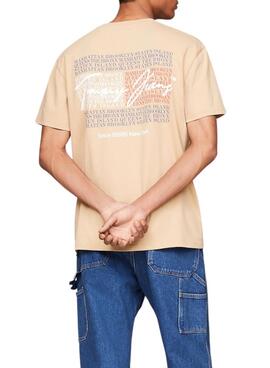 T-Shirt Tommy Jeans Vintage beige für Herren