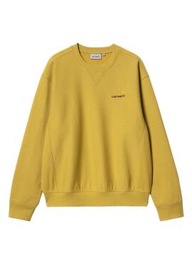 Sweatshirt Carhartt American Script gelb für Männer.