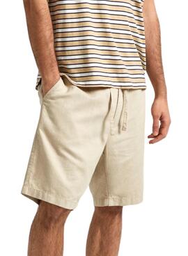 Shorts Pepe Jeans Leinen Beige für Herren.