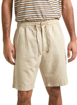 Shorts Pepe Jeans Leinen Beige für Herren.