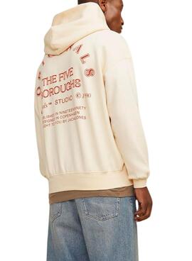 Sweatshirt Jack and Jones Brooklyn beige für Männer.