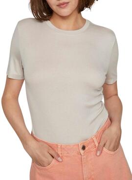 T-Shirt Vila Alexia in Beige für Damen