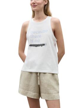 T-Shirt Ecoalf Underlined Weiß Für Frauen