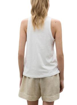T-Shirt Ecoalf Underlined Weiß Für Frauen