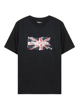 T-Shirt Pepe Jeans Clag Schwarz für Herren.