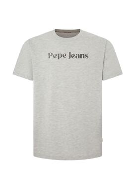 T-Shirt Pepe Jeans Basic Grau mit Logo auf der Brust