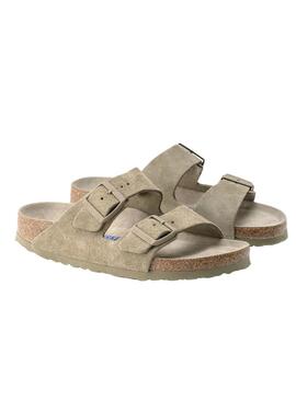 Sandalen Birkenstock Arizona schmal geschnittenes weiches Grün für Damen